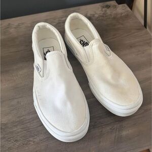 Vans White Slip-On Sneakers